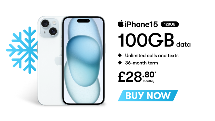 Top Mobile Deal - Apple iPhone 15 | £0 upfront + £32.40 a month